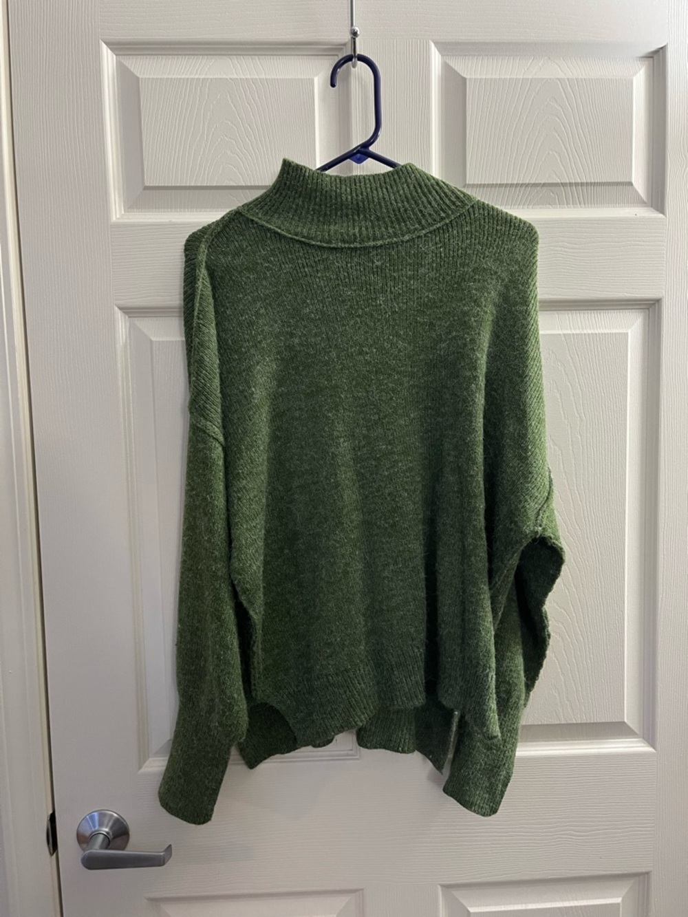 Cozy Olive Green Mock Neck Women's Sweater